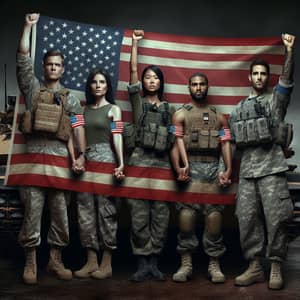 Unity & Defiance: Soldiers Raising US Flag | Symbol of Resolve