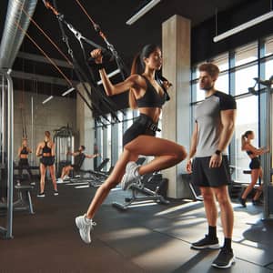 Fitness Center with Bungee Workout | Gym Exercise Equipment