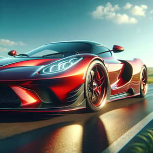 Red High-Performance Sports Car | Aerodynamic Design