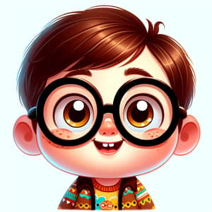 Whimsical Small Boy with Sparkling Eyes - Animated Style