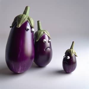 Fun Eggplant Scene: Small Eggplant Bullied by Medium and Large Eggplants