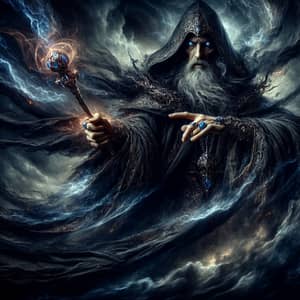 Dark Magician Defending Goodness | Sorcerer in Ominous Robes