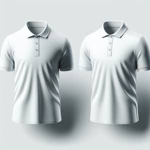 Detailed White Polo Shirt Front & Back Template
