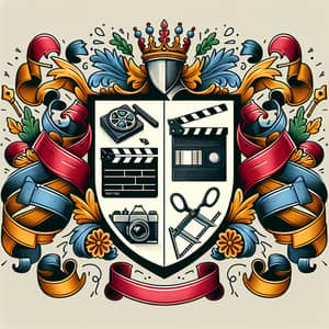 Custom Coat of Arms with Film Watching, Photography, and Editing Symbols