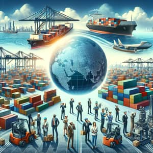 Global Commerce and International Trade Illustration