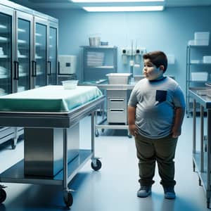 Overweight Hispanic Child in Clinical Morgue Setting
