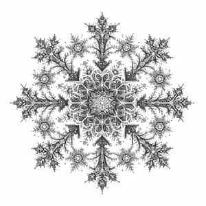 Intricately Designed Snowflakes in Winter - Geometric Patterns