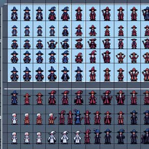 Pixel Art Magus Sprite Sheet for Game | Unique Characters