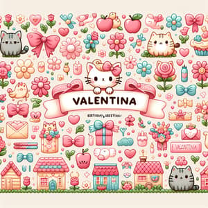 Adorable Hello Kitty Birthday Card for Valentina