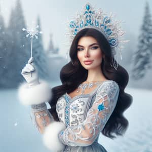Snow Maiden Costume - Traditional Russian Dress for Winter