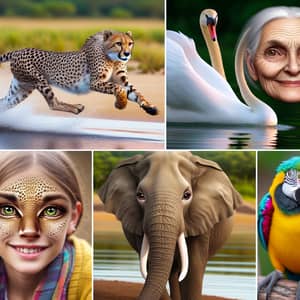 Fascinating Imagery of Animals with Human Faces
