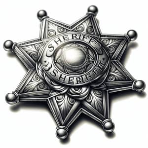 Detailed Illustration of Traditional Sheriff's Star Badge