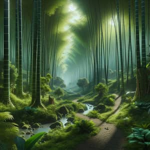 Enchanting Giant Bamboo Dendrocalamus Asper Forest Landscape