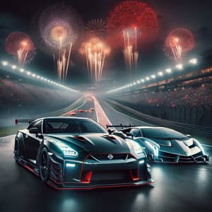 Midnight Race at Eau Rouge Circuit: Nissan GTR R35 Nismo vs Lamborghini Veneno
