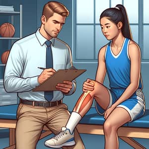 Clinical Setting Interaction: Sports PT with Female Athlete
