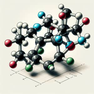 Detailed Hydroxychloroquine Molecule Illustration
