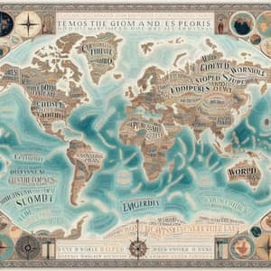 Intricately Designed Word Map: Geography & Language Art