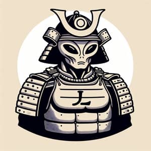 Muscular Alien Samurai in Anime Style | 'L' Emblem Armor