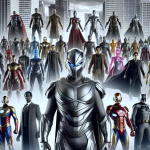 Futuristic Superhero Cityscape | Heroes Unite in Readiness