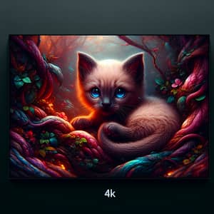 Fantastical Siamese Cat Fantasy Art in 4K Resolution