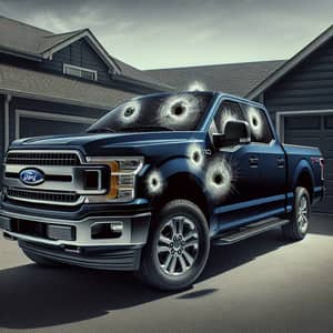 Robust Dark Blue Ford F150 Crew Cab with Bullet-Resistant Glass