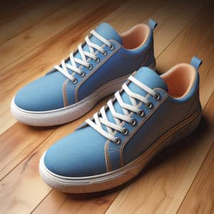 Modern and Stylish Blue Sneakers | Soft Fabric, White Laces