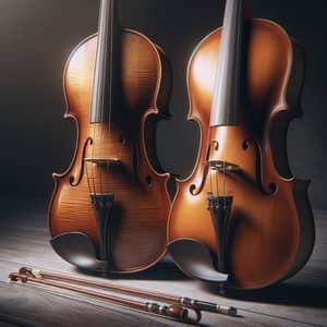 Beautifully Crafted Violin and Viola for Comparison