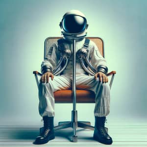 Astronaut Helmet on Chair - Space Adventure Imagery