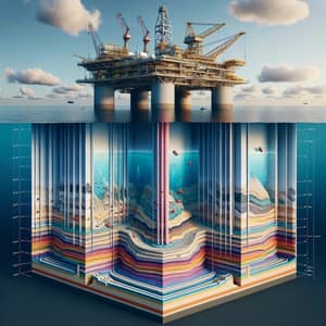 Offshore Oil Platform & Geological Layers Overview