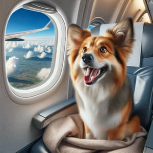 Dog in Airplane Enjoying Scenic Flight | Travel Excitement