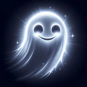 Ghost Smiling Luminously - Enigmatic Digital Illustration