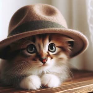 Adorable Cat in Stylish Hat - Cute Feline Fashion
