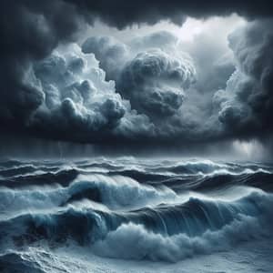 Wild Seascape: Moody Ocean Storm with Giant Waves