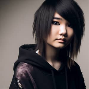 Asian Teen Emo Subculture Image - Stylish Emo Portrait
