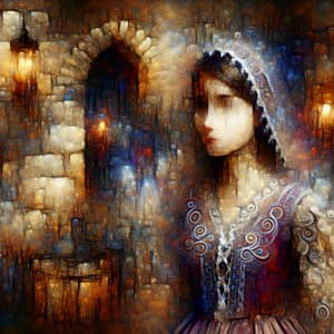 South Asian Girl in Medieval-Themed Garment | Surreal Art