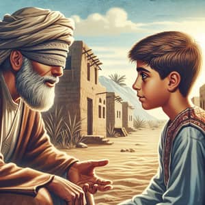 Pre-Islamic Arabian Era Encounter: Blind Man & Young Boy