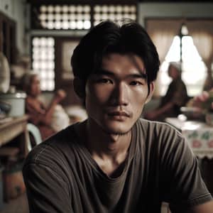Portrait of Winner Against Evil: Asian Individual in 4K