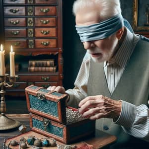 Elderly Man in Treasure Room - Unique Collection