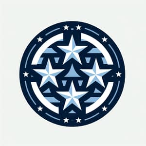 American Flag Stars Logo Design | Blue Circle Theme