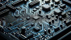 Modern Black and Blue PCB Design | Futuristic Circuit Board