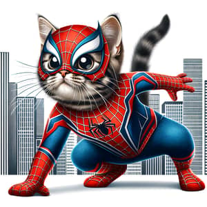 Cat Spider Superhero - Action-Packed Stance