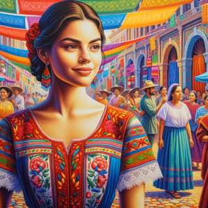 Latina Woman in Traditional Attire | Cultural Diversity Scene