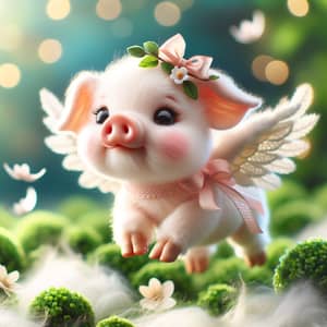 Flying Pig: Amazing Image of a Little Pig Taking Flight
