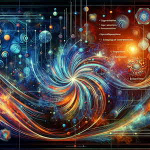 Quantum Physics Abstract Art: Subatomic Particles in Vibrant Colors