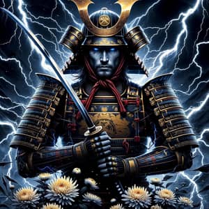 Samurai and Lightning Wallpaper: Symbolism of Japanese Culture & Nature's Might