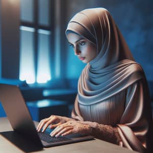 Hijabi Woman Working on Laptop | Modern Technologically-Savvy Professional