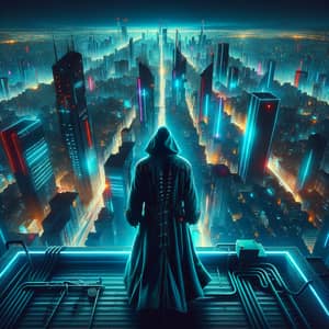 Neon Cyberpunk Cityscape - Futuristic Urban Night Scene