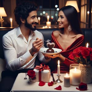 Romantic Valentine's Day Dinner - Cozy Restaurant Scene