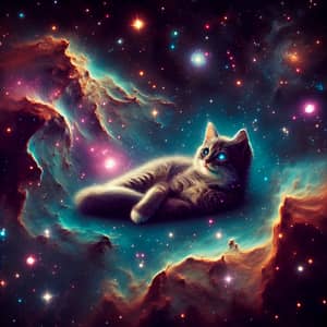 Cosmic Cat: Enchanting Feline in Space