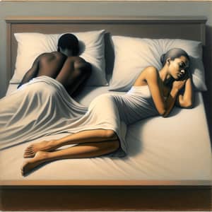Intimate Moment in Bed: Woman and Man, Dreamy Romantic Scene